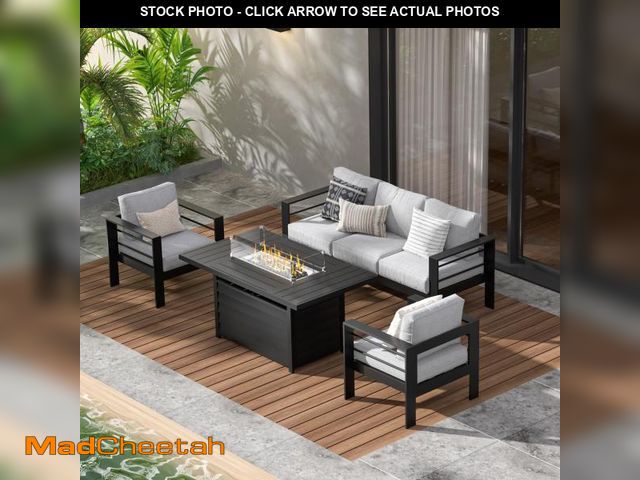 Lot 74-12515809 - Wisteria Lane Aluminum Patio Furniture Set, 5 Seats Metal Outdoor Furniture Set with CSA Certified 5...