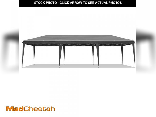 Lot 74-12251798 - Winado 30 ft. x 10 ft. Dark Grey Straight Leg Pop-up Canopy with Sandbags and Roller Storage Bag - U...