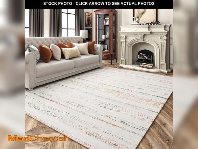 Lot 74-12667555 - VUNATE 8'x10' Rugs for Living Room Washable Rugs Boho Moroccan Large Area Rug Soft Neutral Geometric...