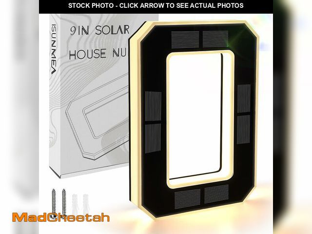 Lot 74-14060706 - ISUNMEA 9 Inch Solar Lighted House Numbers for Outside, Light Up Waterproof LED Address Numbers Sign...