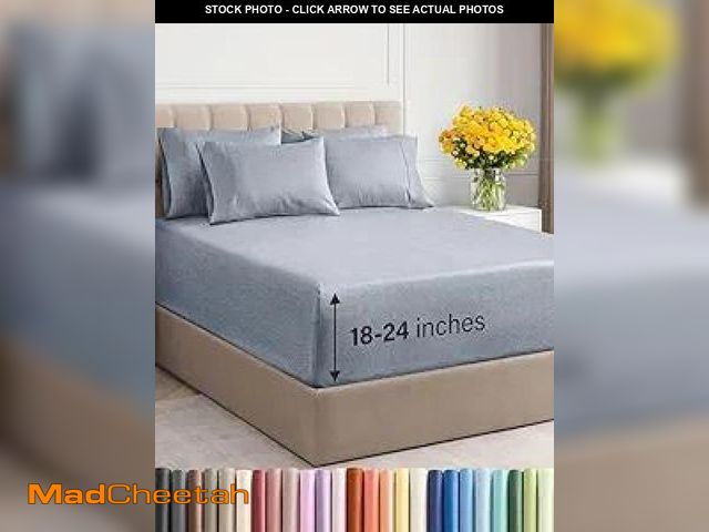 Lot 74-12129451 - Extra Deep Queen Sheet Set - 6 Piece Breathable &amp; Cooling Sheets - Hotel Luxury Bedding Set w/18...