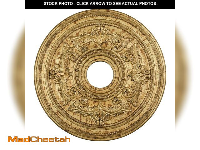 Lot 74-12639083 - Livex Lighting, 8200-65, Ceiling Medallion, Hand Applied Vintage Gold Leaf with Gilded Accents, 22.k...