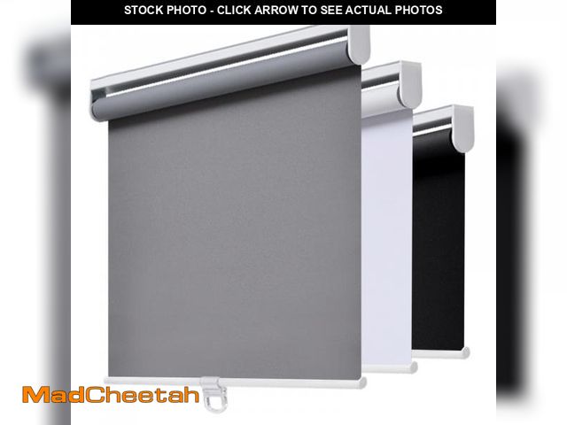 Lot 74-12151949 - AOSKY Cordless Roller Shades Blackout Blinds for Windows Room Darkening Rolled Up Shades with Spring...