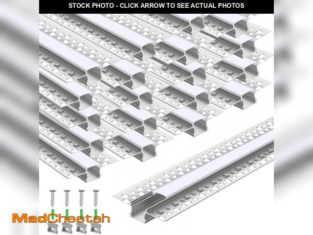 Lot 74-12163573 - Glooglitter 20 Pack 6.6ft/ 2 Meter Plaster-in LED Channel Trimless Diffuser Channel Recessed Drywall...