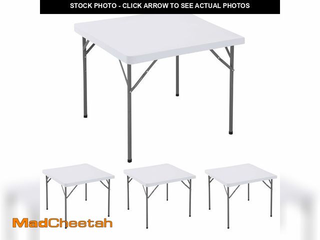 Lot 74-14333641 - Enjoyidea Square Fitted Tablecloth 34x34 Inch-4 Pack White Card Elastic Spandex Table Cover-Small St...