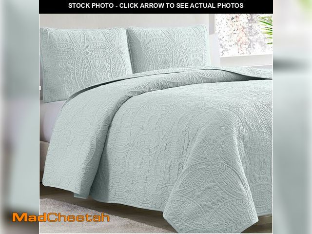 Lot 74-11988644 - Mellanni King Bedspread Coverlet Set - Bedding Cover with Shams - Ultrasonic Quilting Technology - 3...