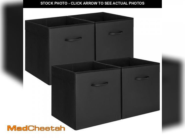 Lot 74-12442690 - StorageWorks Black Storage Cubes, 13-inch Leather Bins with Handle, Cube Organizer Baskets for Shelv...