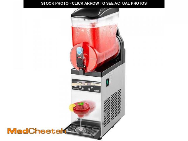 Lot 74-12145907 - VEVOR 507 oz./15 L Commercial Slushy  Machine Single Tank Silver Margarita Machine 500-Watt Stainles...