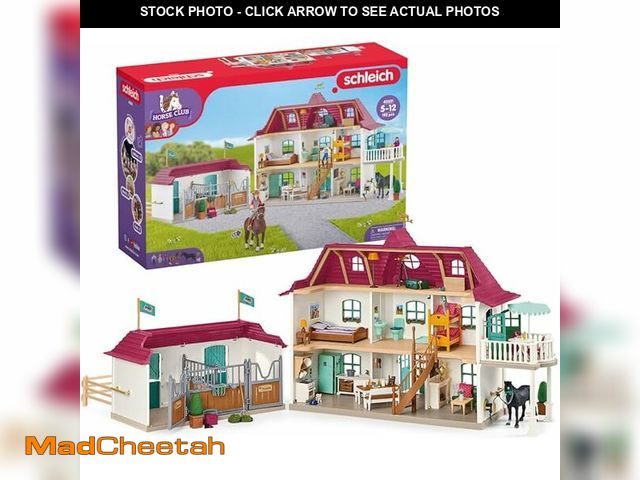 Lot 74-12665273 - Schleich Horse Club - Lakeside Country House and Stable Horse Play Set, 192 Piece Detailed Doll Hous...