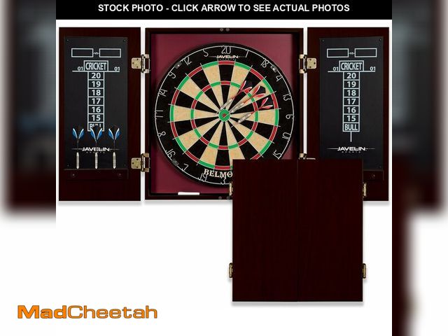 Lot 74-13709510 - EastPoint Sports Belmont Official Size Dart Board Cabinet Set - Easy-Assembly &amp; Complete with 6 ...