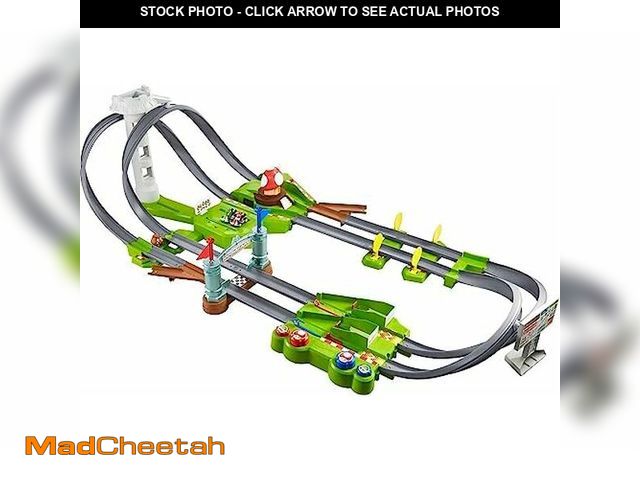 Lot 74-14348790 - Hot Wheels Mario Kart Circuit Track Set &amp; 2 Toy Vehicles, Racing Playset Includes Booster, Plus ...