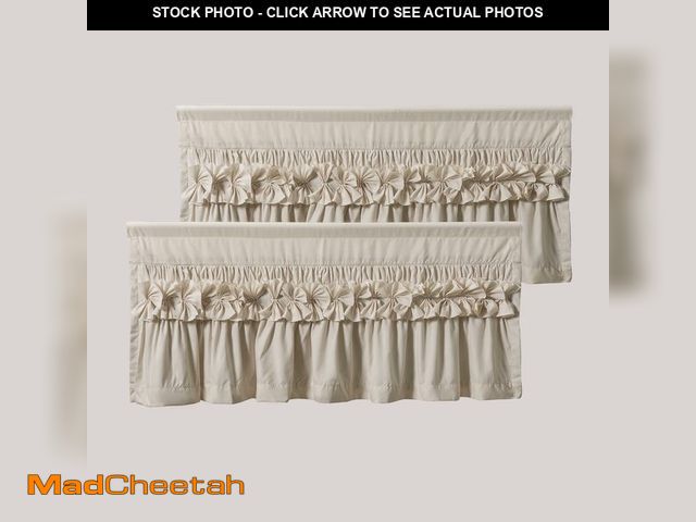 Lot 74-13543891 - HIG 2 Pack Camel Ruffle Window Valances Ã¢â¬â Handcrafted Bow Tie Blackout Curtain Valances for W...