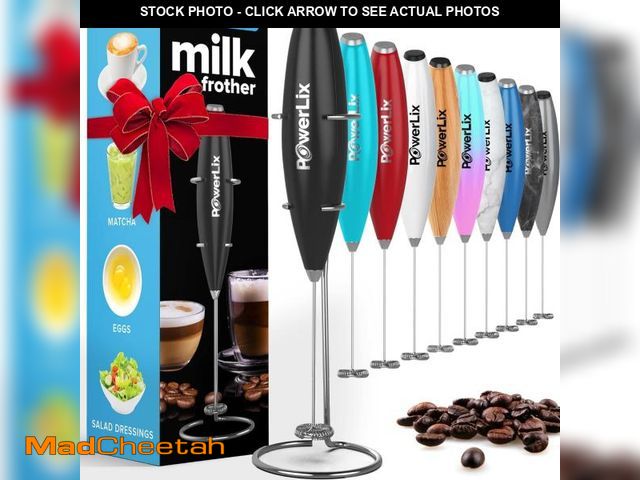 Lot 74-12119770 - PowerLix Powerful Handheld Milk Frother With Stand Battery Operated Foam Maker Frother Wand For Coff...