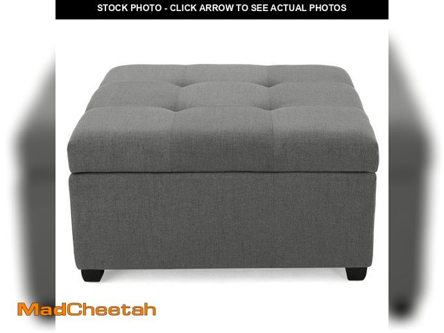 Lot 74-13270593 - Noble House Carlsbad Dark Grey Storage Ottoman - UNUSED