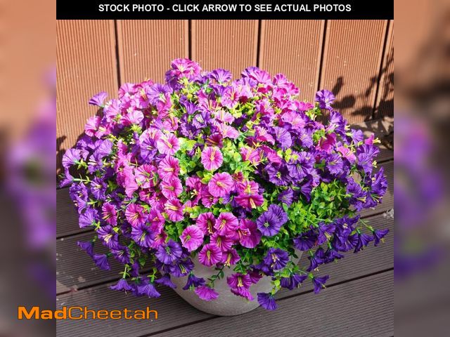 Lot 74-11553358 - maxkes 20 Bundle Artificial Flowers for Outdoor, UV Resistant Fake Silk Morning Glory, Realistic Fau...