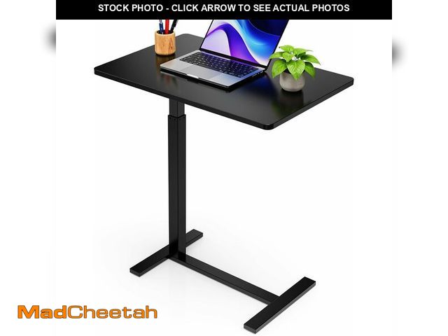 Lot 74-13794212 - Overbed Bedside Table with Hidden Casters, Adjustable Pneumatic Mobile Laptop Computer Standing Desk...