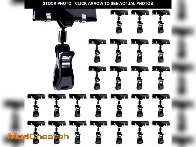 Lot 74-12714944 - Mlici Sign Clips for Display, 26 Pack Plastic Sign Holder Clips for Retail, Double Sided Swivel Pric...