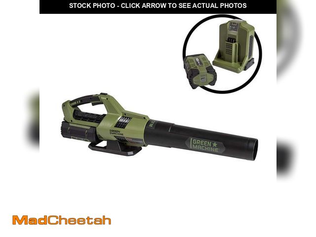 Lot 74-13000509 - Green Machine 62-Volt 113-MPH 600-CFM Battery Lithium-Ion Brushless Cordless Handheld Leaf Blower - ...