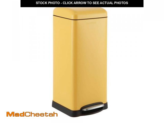 Lot 74-12492008 - happimess Betty Retro 8 Gal. Step-Open Trash Can, Daffodil Yellow - UNUSED