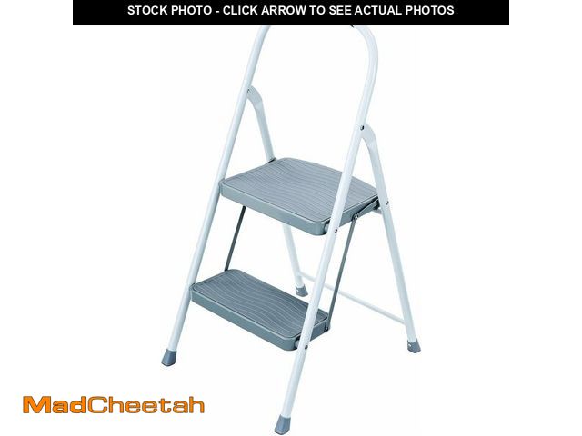 Lot 74-14072634 - Rubbermaid 2-Step Steel Step Stool Ladder with Hand Grip, ANSI Type 2 Duty Rating, 225 lb Capacity, ...