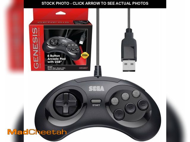 Lot 74-14152293 - Retro-Bit Official Sega Genesis USB Controller 6-Button Arcade Pad for Sega Genesis Mini, PS3, PC, M...