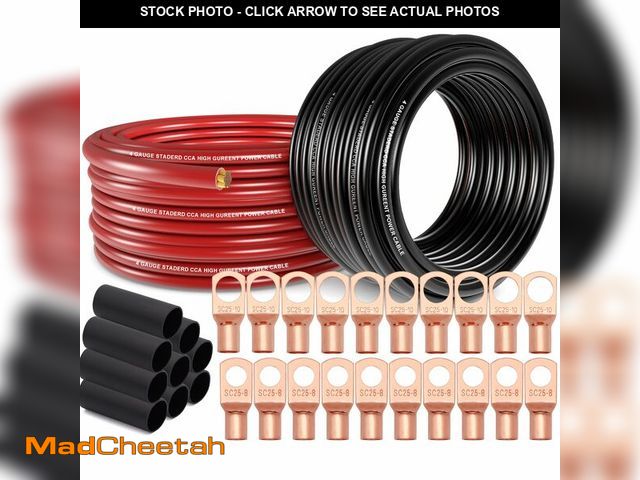 Lot 74-13565445 - 4 Gauge Wire (25ft Each - Red/Black) Copper Clad Aluminum CCA - Primary Automotive Wire,Car Amplifie...