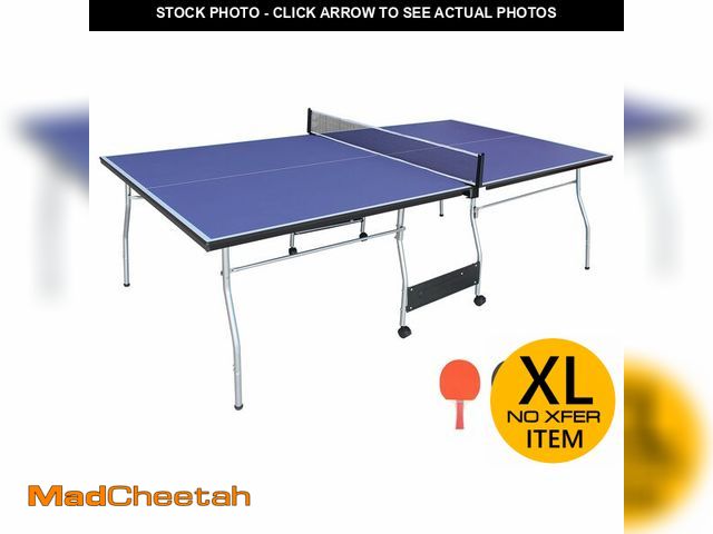 Lot 74-13118083 - Compact Ping Pong Table, 8ft Mid-Size Indoor/Outdoor Table Tennis Game Set, Foldable, Portable Table...