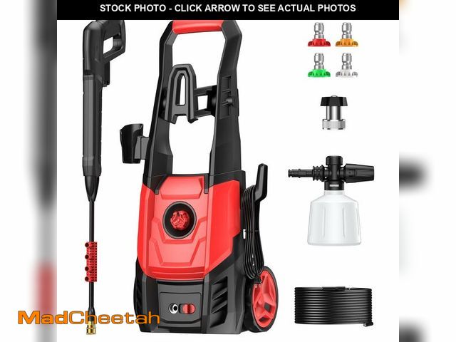 Lot 74-13787993 - Electric Pressure Washer, 2.5 GPM Power Washer with 4 Quick Connect Nozzles &amp; Foam Cannon, Porta...