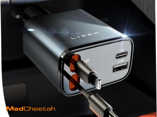 Lot 74-12328646 - LISEN Retractable Car Charger, 69W USB C Car Accessories Adapter for iPhone 16 USB C Charger Fast Ch...