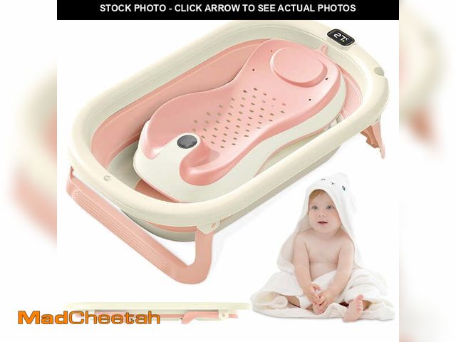 Lot 74-12887653 - Rupoun Foldable Baby Bathtubs, Collapsible Bathtub for Infant Newborn Boys and Girls, Portable, Plas...