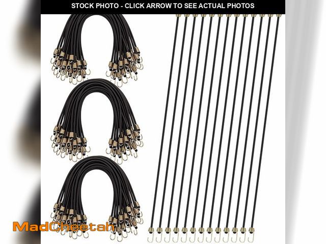 Lot 74-14267616 - GliCraft 50 Pcs Mini Bungee Cords with Hooks Small Bungee Cords Short Elastic Straps for Luggage Bik...
