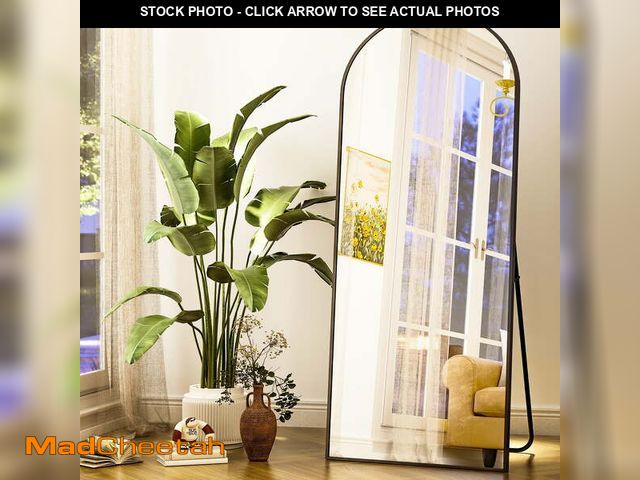 Lot 74-14587285 - BEAUTYPEAK Arched Full Length Floor Mirror 64"x21.1" Full Body Standing Mirror,Black - UNUSED
