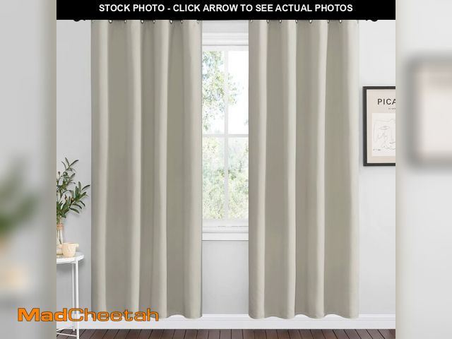 Lot 74-12975867 - NICETOWN Natural Room Darkening Curtains 78" Long for Boho Farmhouse Home Decoration, Window Treatme...