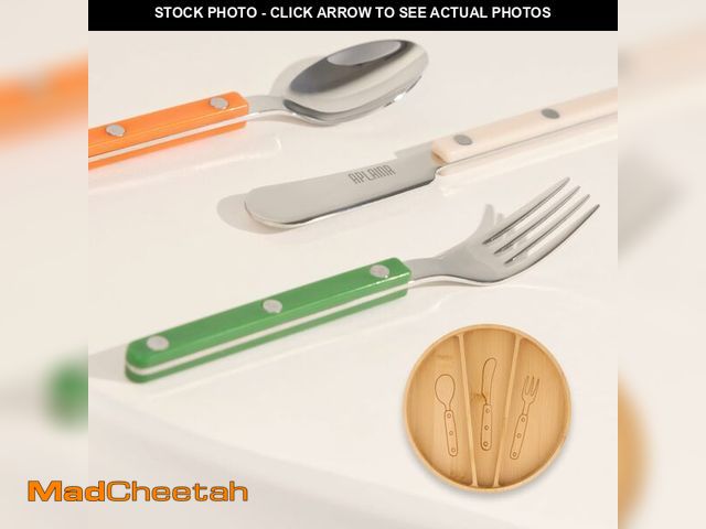 Lot 74-14264531 - APLAINR Kids Silverware Set, Stainless Steel Toddler Silverware with Bamboo Organizer, Montessori Ki...