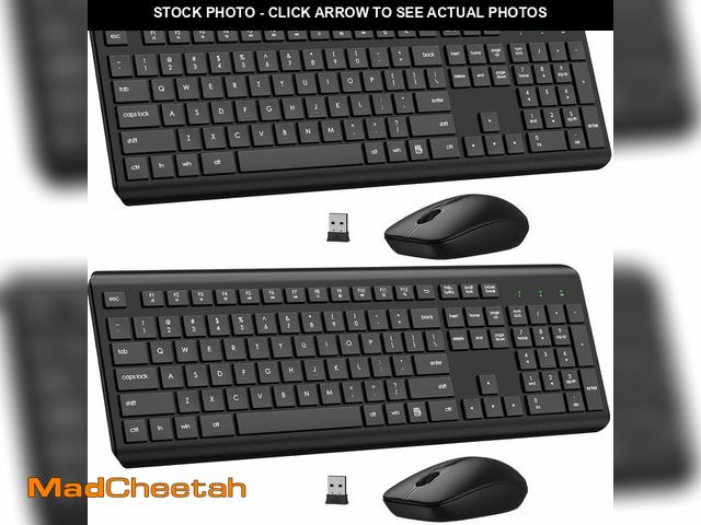 Lot 74-14282611 - Wireless Keyboard and Mouse Combo, Full Size Silent Ergonomic Keyboard and Mouse, Long Battery Life,...