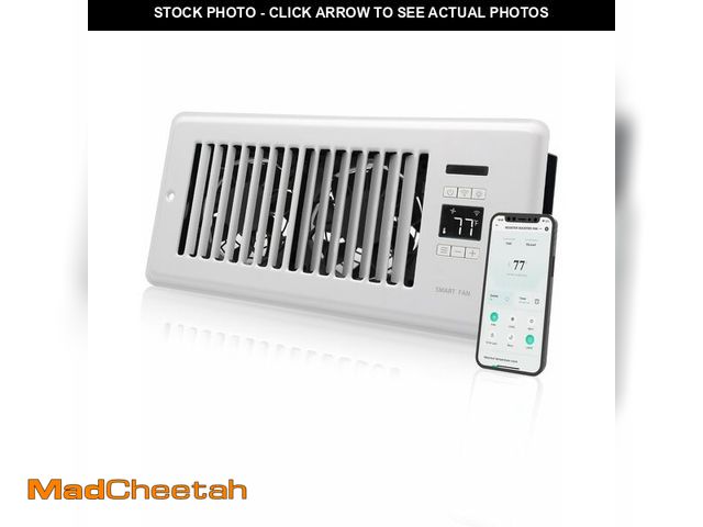 Lot 74-12978251 - Super Quiet Register Booster Fan for 4" x 10" Register Holes, Smart Register Vent with Dual Intellig...