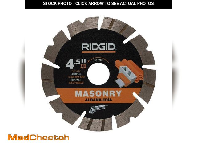 Lot 74-13002378 - RIDGID 4-1/2 in. Masonry Cutting Segmented Rim Diamond Blade - UNUSED