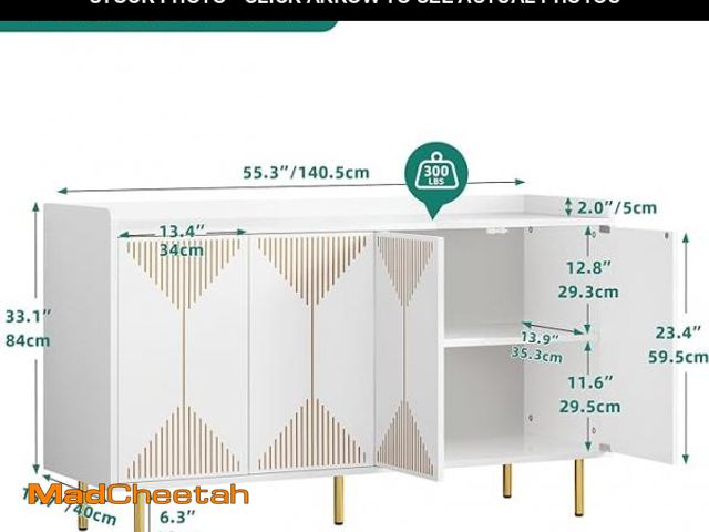 Lot 74-12133757 - (MISSING LEGS,HARDWARE) YITAHOME Sideboard Buffet, Modern Buffet Cabinet Storage Cabinet with Carved...