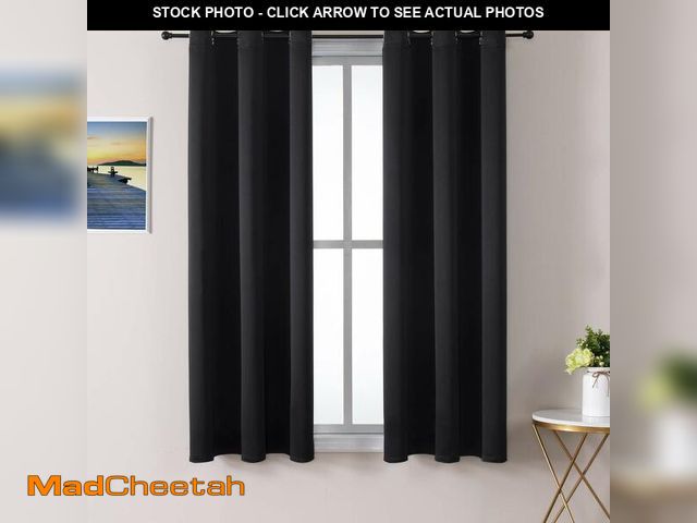 Lot 74-13948496 - ChrisDowa Grommet Blackout Curtains for Bedroom and Living Room - 2 Panels Set Thermal Insulated Roo...