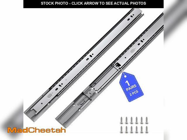 Lot 74-14281175 - LONTAN 1 Pair Side Mount Heavy Duty Drawer Glides 22 inch Soft Close Drawer Slides 100 LB Capacity B...