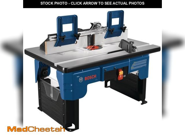 Lot 74-13678617 - Bosch 26 in. x 16.5 in. Laminated MDF Top Portable Jobsite Router Table with 2-1/2 in. Vacuum Hose P...