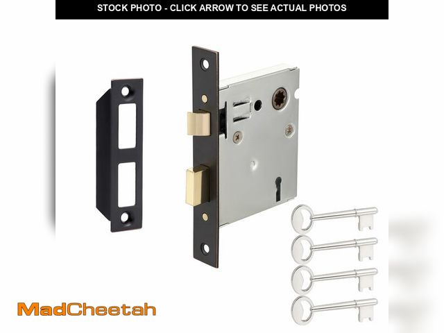 Lot 74-12704333 - Old Mortise Lock Replacement Parts - Vintage Style Indoor Mortise Lock Assembly Kit with Antique Ske...