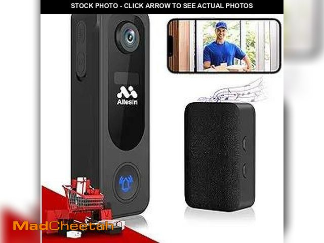 Lot 74-10897005 - Allesin Doorbell Camera Wireless 2K HD with Chime, Video Camera Doorbell,Voice Changer, 2.4G WiFi ON...