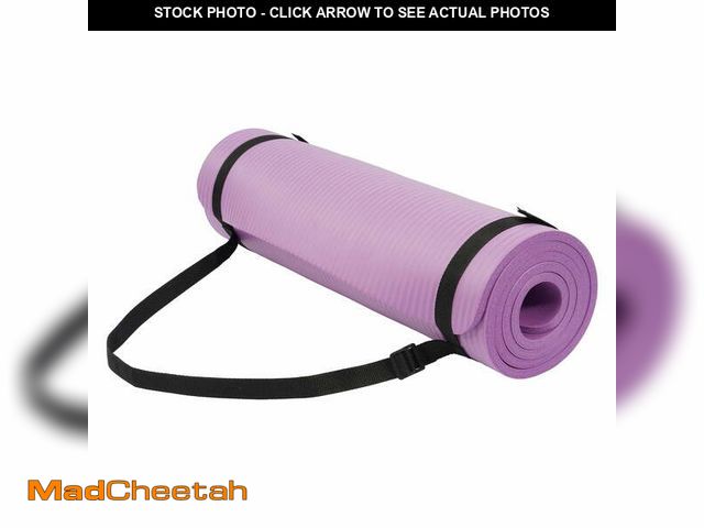 Lot 74-12668124 - Fitvids 1/2-Inch Thick High Density Exercise Yoga Mat with Carrying Strap, Taro Purple - UNUSED