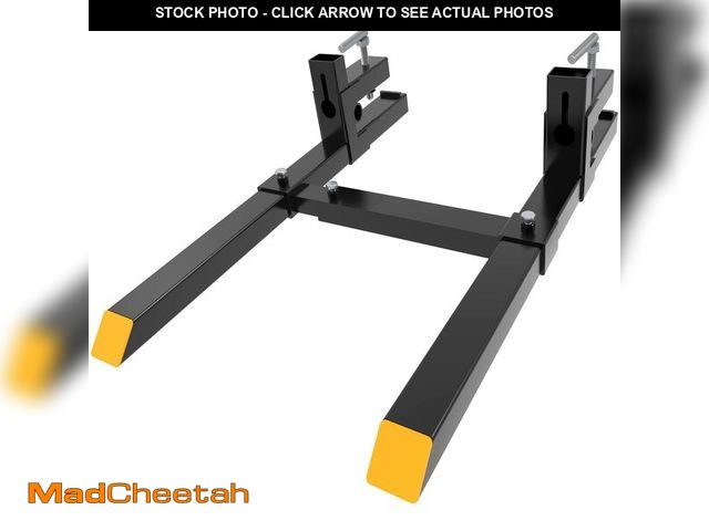 Lot 74-12784651 - YINTATECH 60" 4000lbs Clamp on Pallet Forks Heavy Duty Tractor Forks with Adjustable Stabilizer Bar ...
