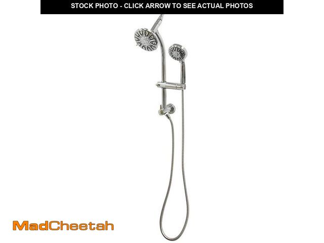 Lot 74-12557927 - Glacier Bay 6-Spray Wall Bar Raincan Showerhead with 6-Spray Handshower in Chrome - UNUSED