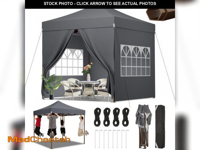Lot 74-12419984 - COBIZI 10x10 Heavy Duty Pop Up Canopy Tent with 4 Sidewalls, Commercial Instant Waterproof Shelter, ...