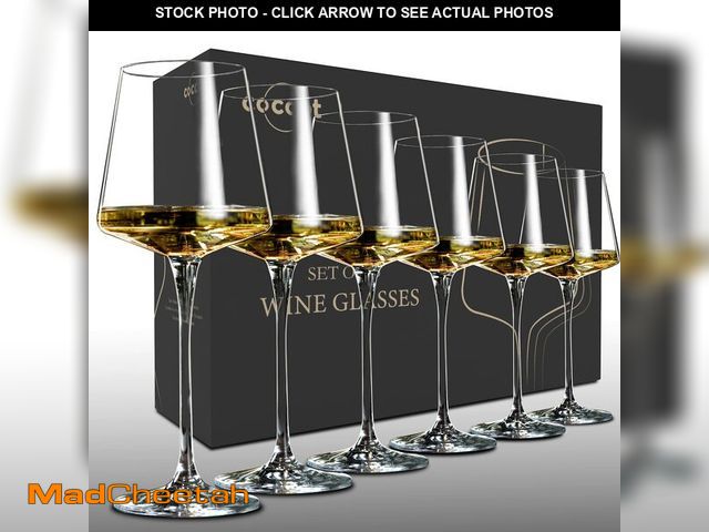 Lot 74-14265852 - coccot Wine Glasses Set of 6,Crystal White Wine Glasses,Red Wine Glass Set, Wine Glasses Long stem,C...
