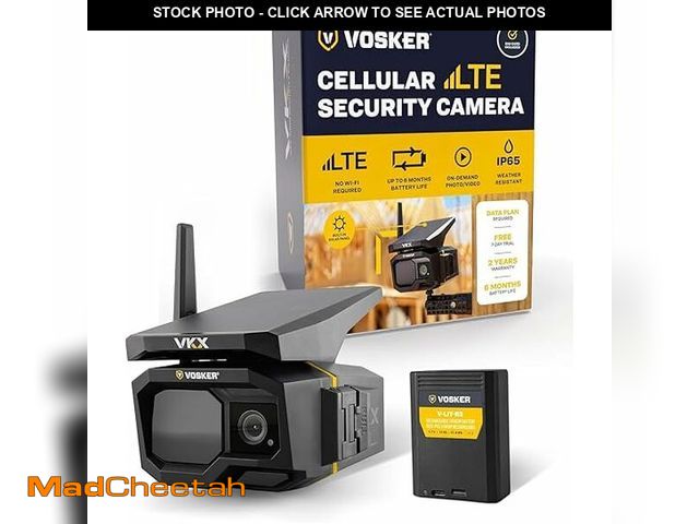 Lot 74-12684815 - (MISSING HARDWARE,BATTERY) Vosker VKX Solar Powered 4G-LTE Outdoor Cellular Security Camera - No WiF...
