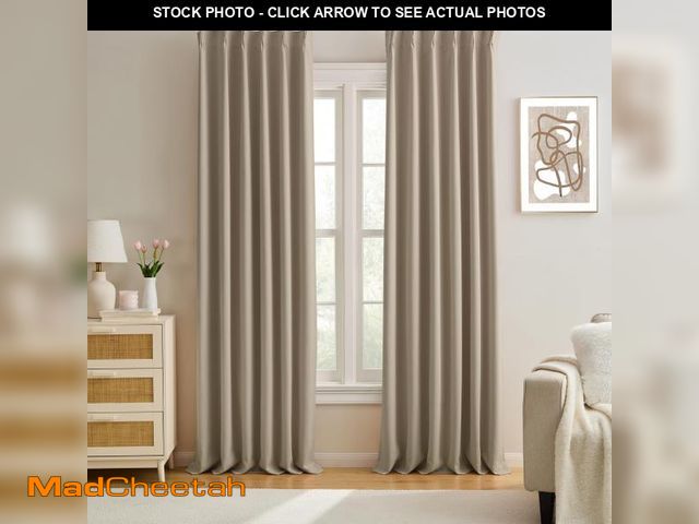 Lot 74-11552191 - KEQIAOSUOCAI Pinch Pleated Window Curtain Panels 94 Inches Long Light Blocking Solid Custom Made Ple...
